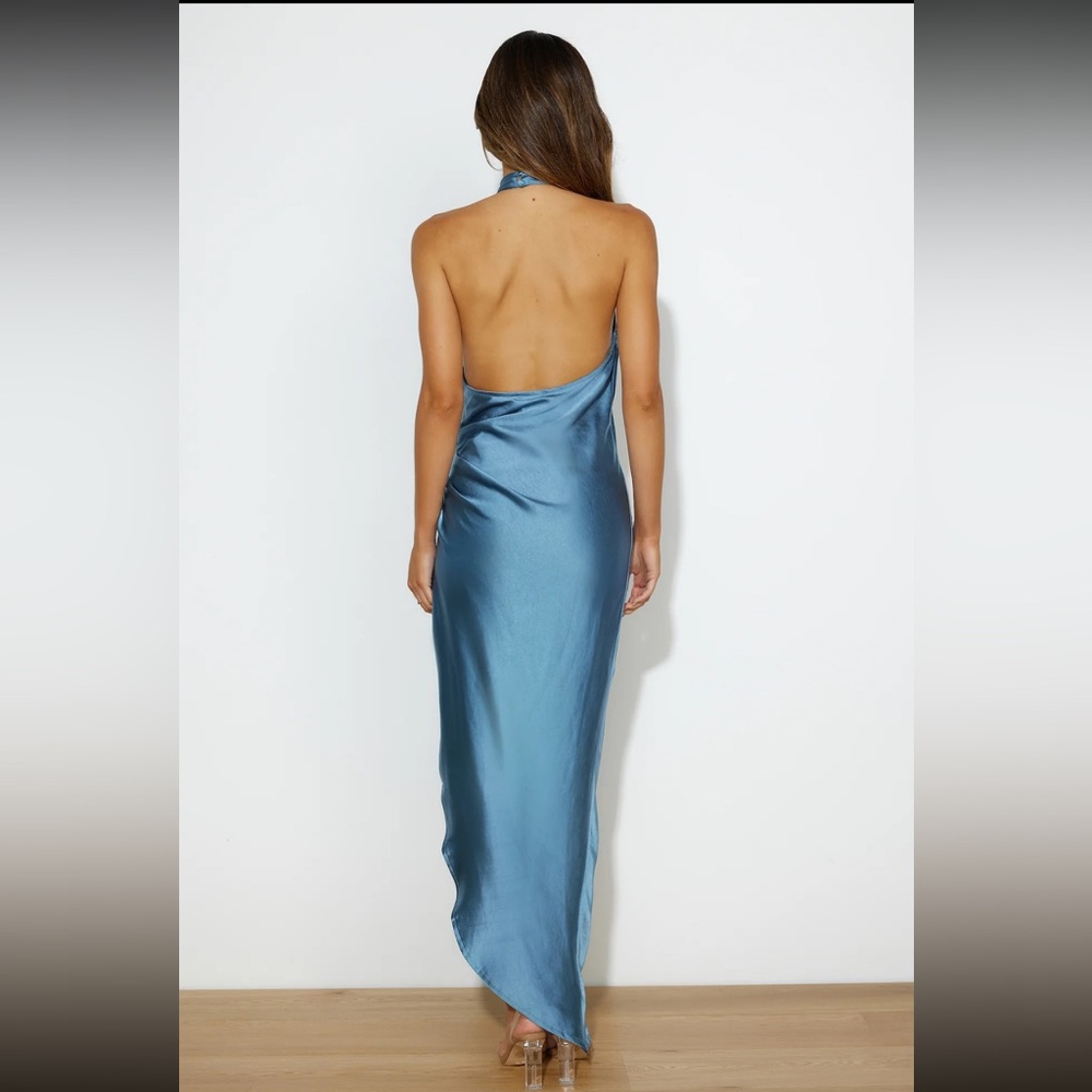 Hello Molly Dress To Impress Satin MIDI- Midnight Blue